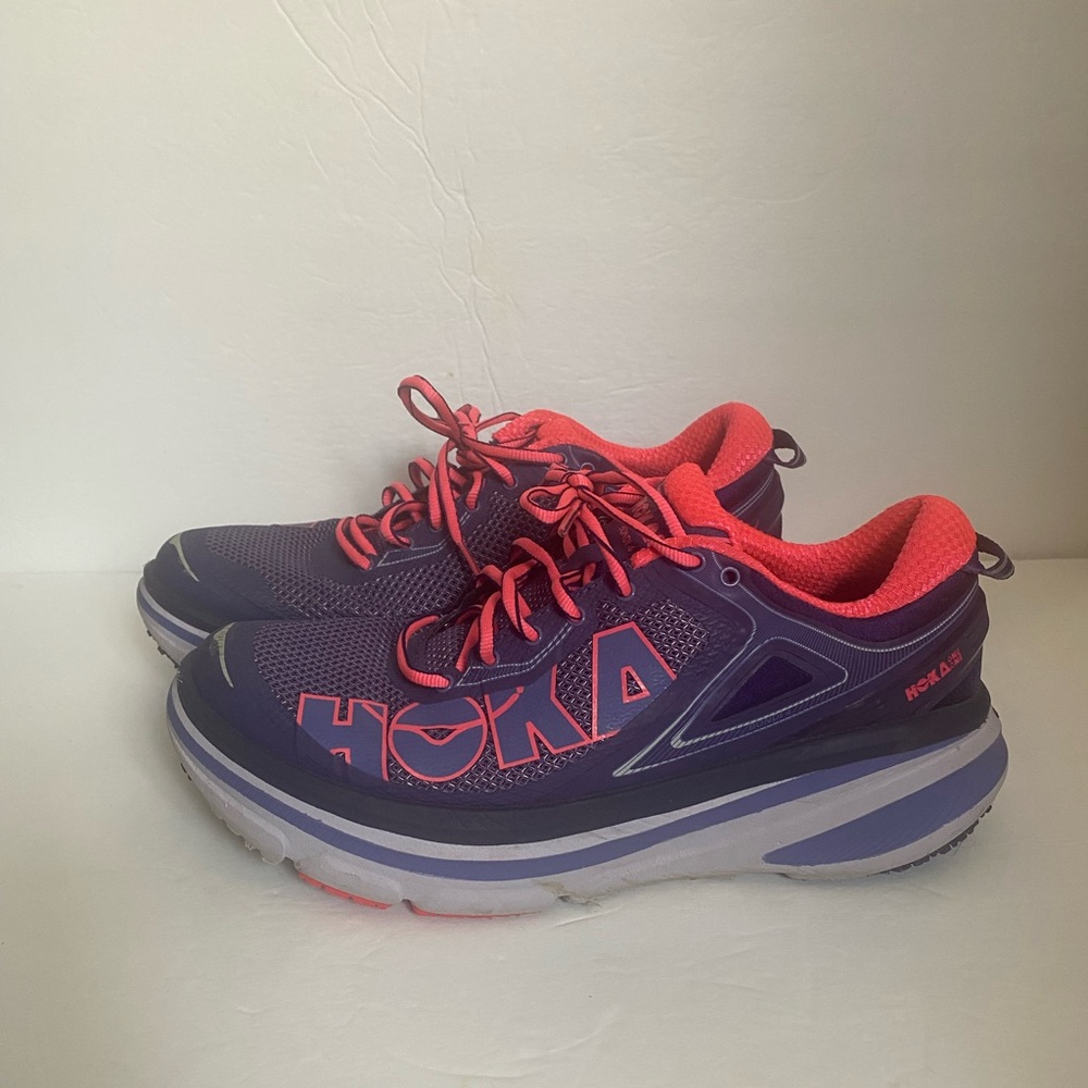 Hoka Purple and Pink Athletic Shoes with Cushioned Support